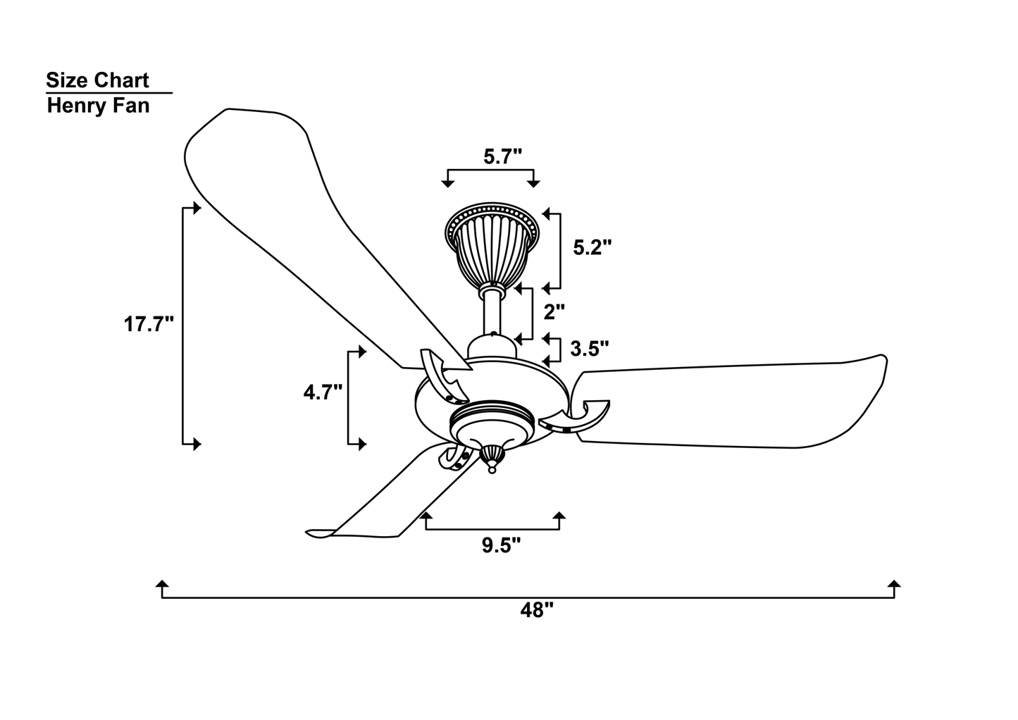Henry Ceiling Fan Size Chart