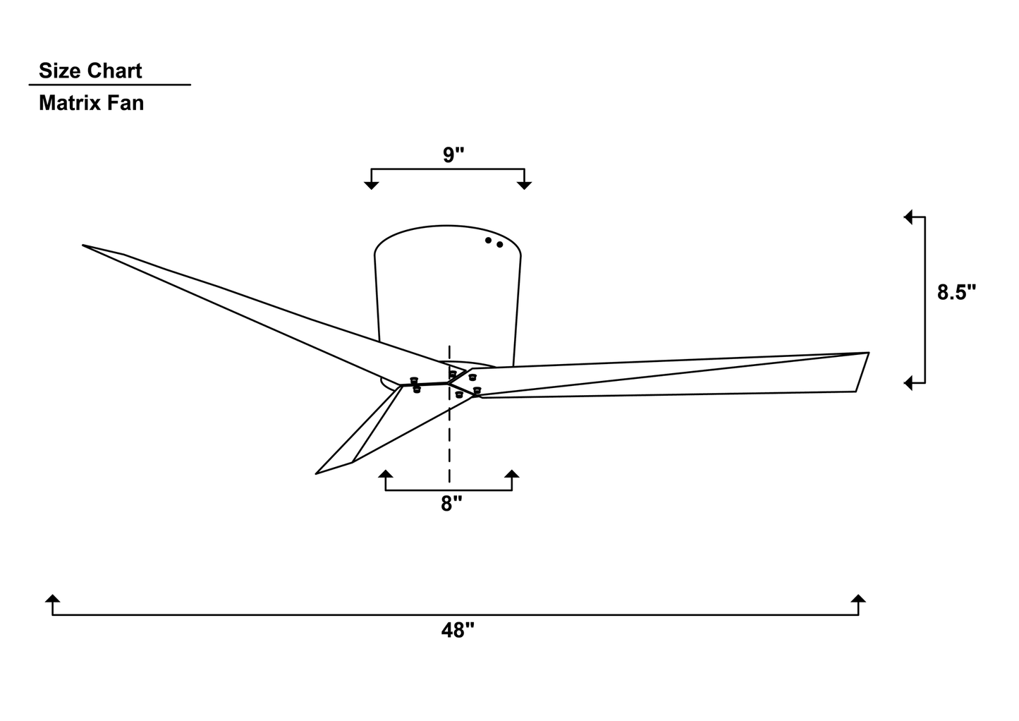Hugger Matrix Ceiling Fan Size Chart
