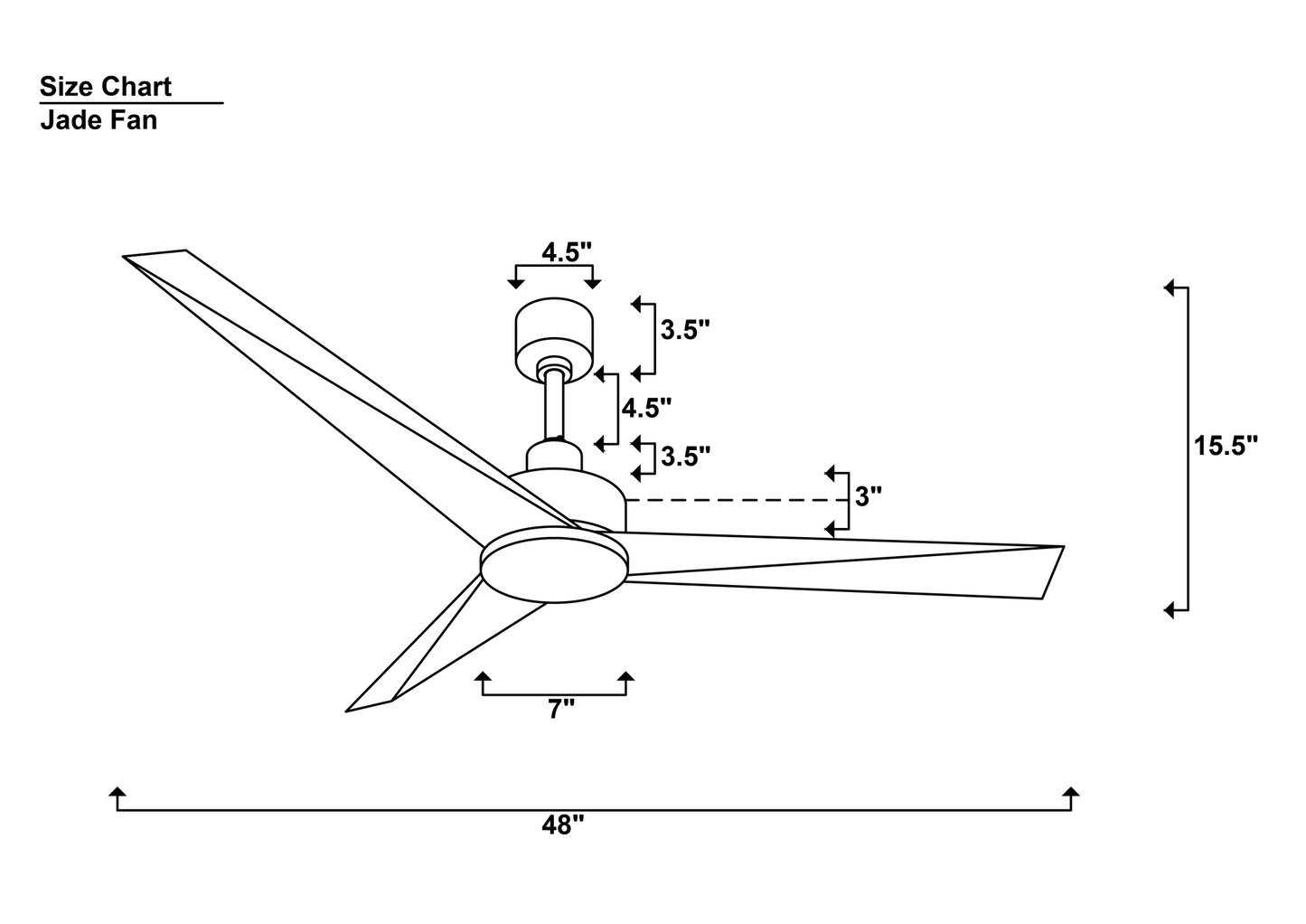 Jade Ceiling Fan Size Chart