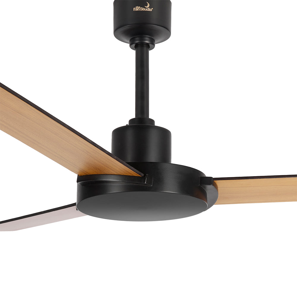 Moonface Black And Teak Ceiling Fan From Fan Studio