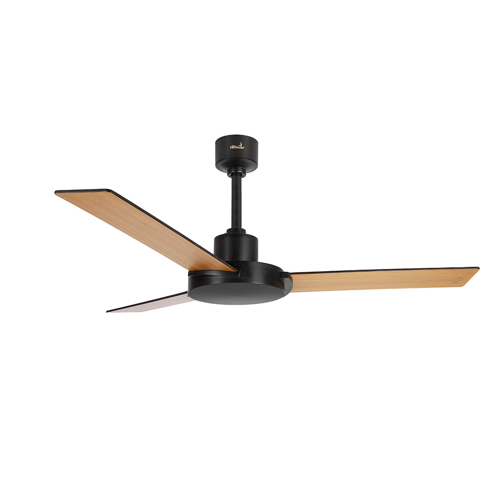 Moonface Black And Teak Ceiling Fan From Fan Studio