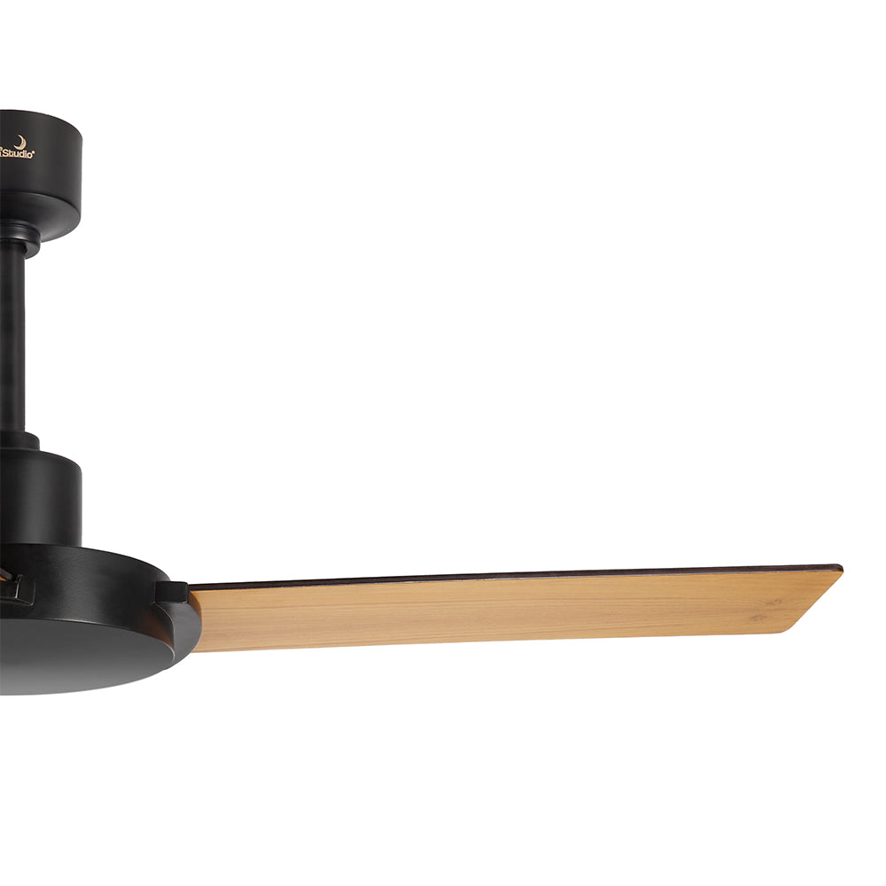Moonface Black And Teak Ceiling Fan From Fan Studio