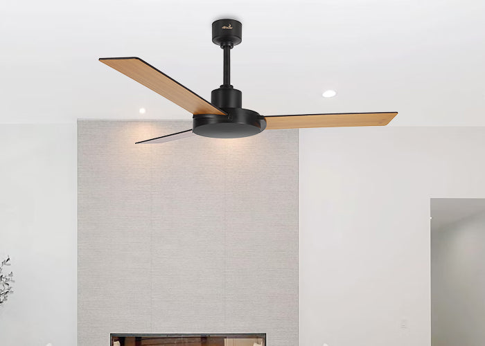 Moonface Black And Teak Ceiling Fan From Fan Studio