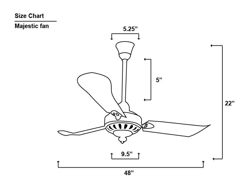 Majestic Ceiling Fan Size Chart