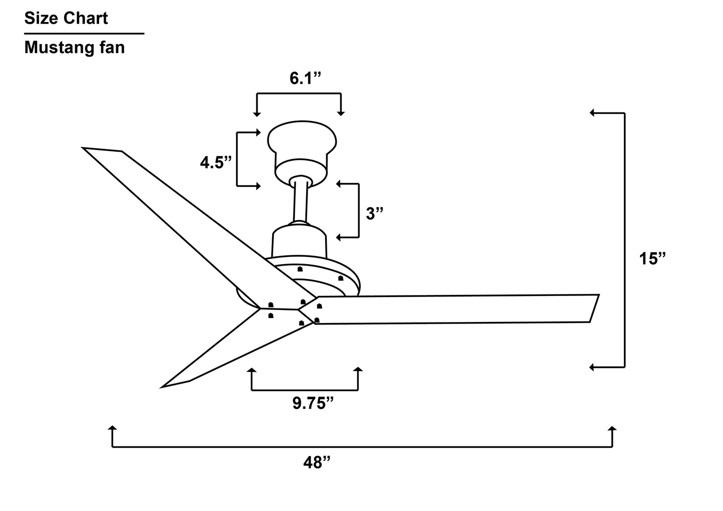 Mustang Ceiling Fan Size Chart