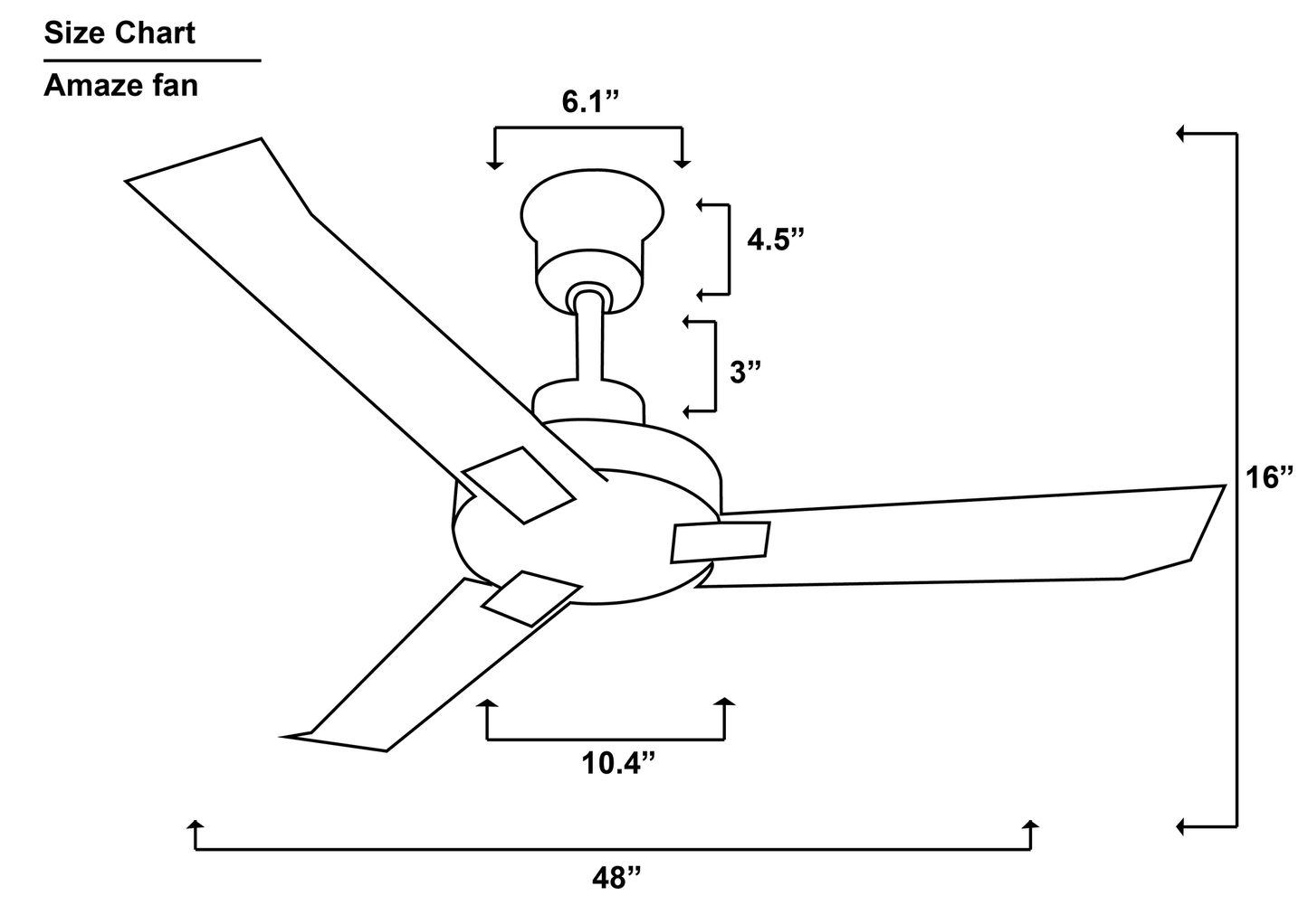 Amaze Ceiling Fan Size Chart