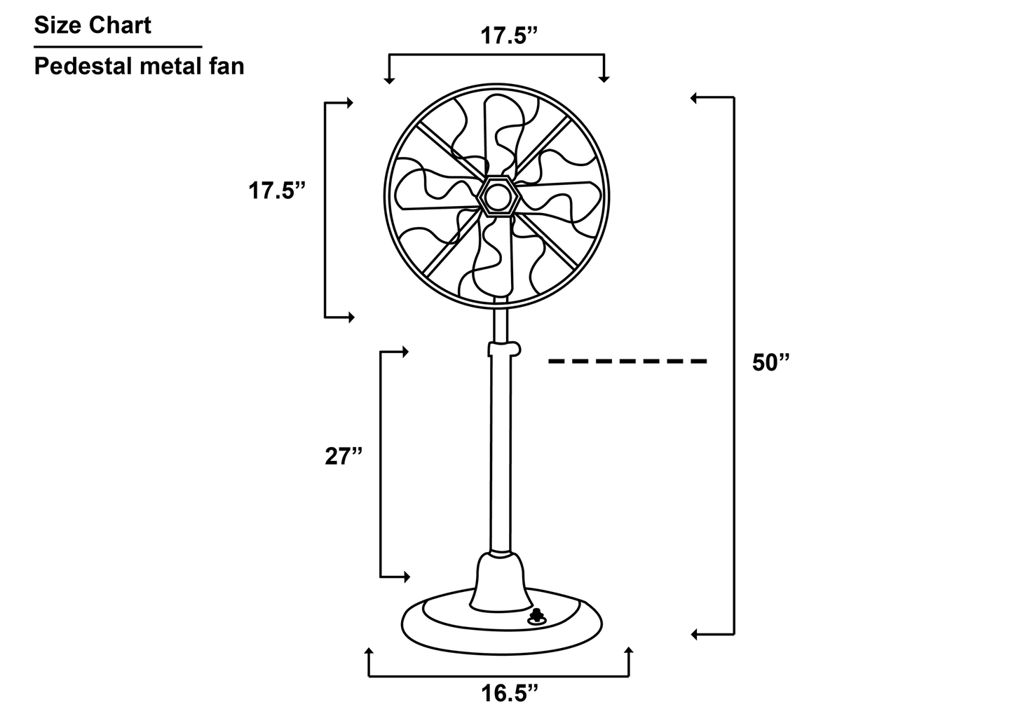 Pedestal/Stand  Metal Fan By The Fan Studio